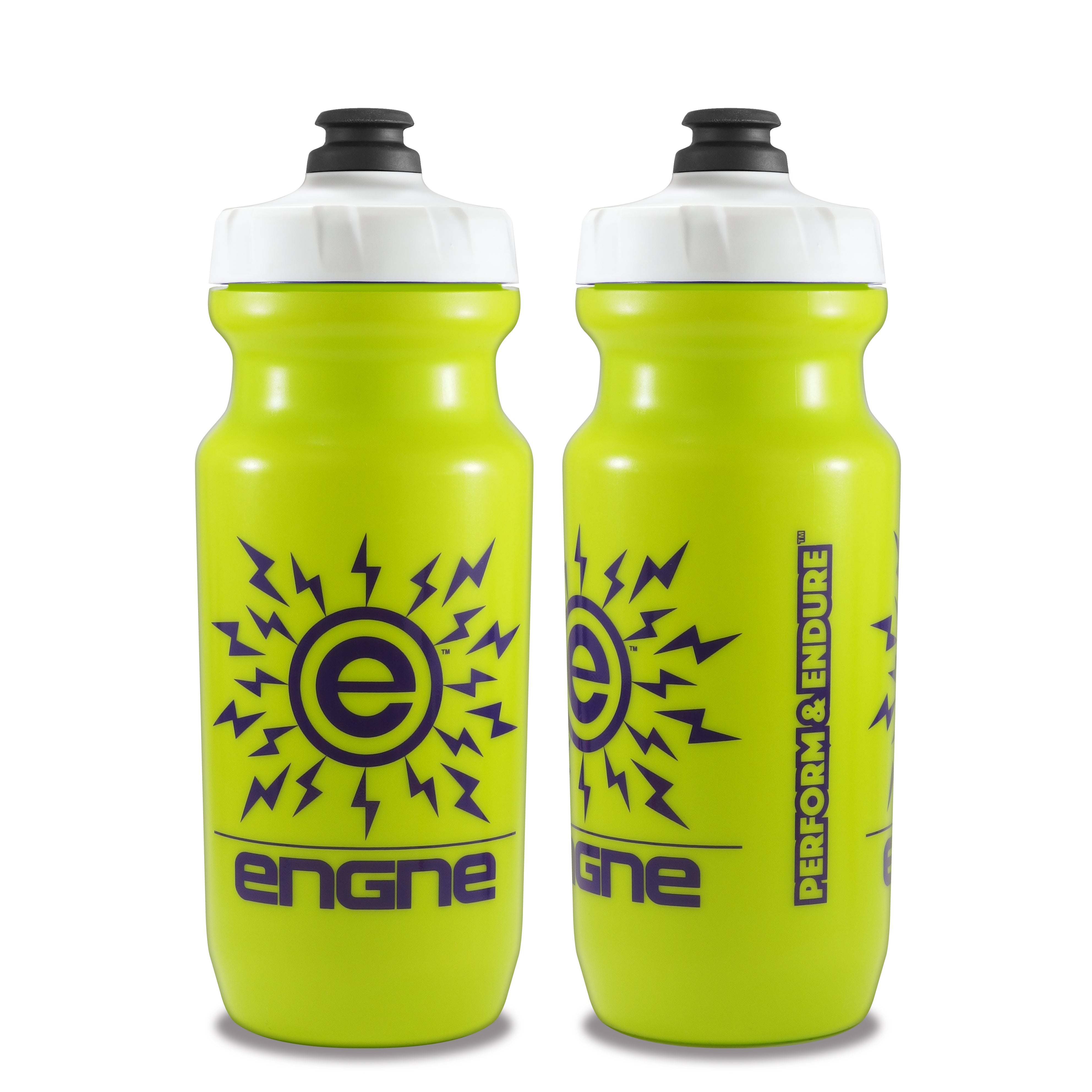 NGN Sport High Performance Bike Water Bottles 21 oz | Black & Yellow (2-Pack)